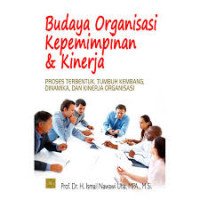 Budaya organisasi kepemimpinan & kinerja : proses terbentuk, tumbuh kembang, dinamika, dan kinerja organisasi